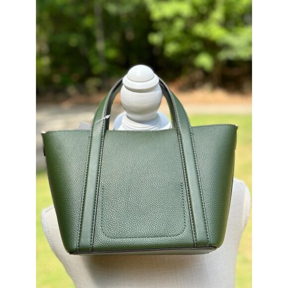 Michael Kors Amazon Green Hadleigh Small Double Handle Tote Messenger Bag - Picture 4 of 16